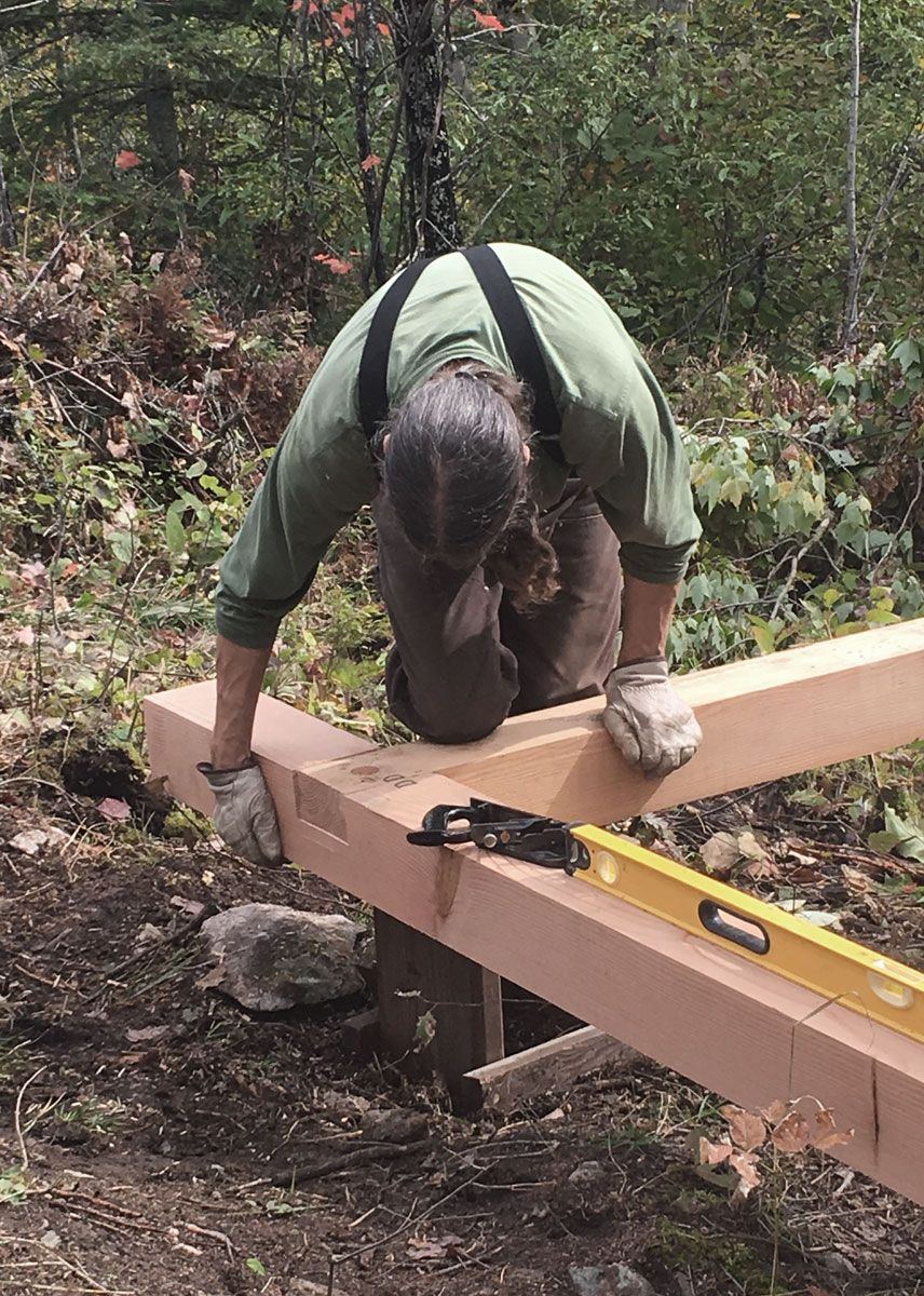 Tiny cabins built by hand